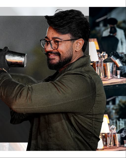 Erick Barman com a coqueteleira